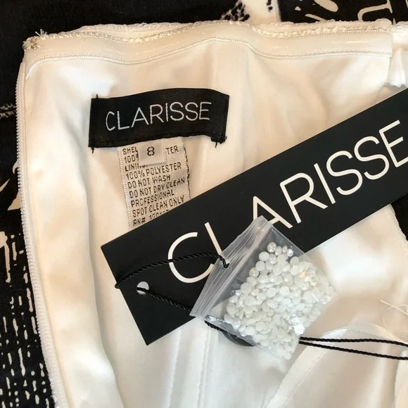 NEW CLARISSE SZ 8 WHITE LACE BEADED OFF SHOULDER FORMAL EVENING WEDDING DRESS - Picture 12 of 14